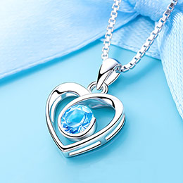 Natural Topaz Heart Necklace