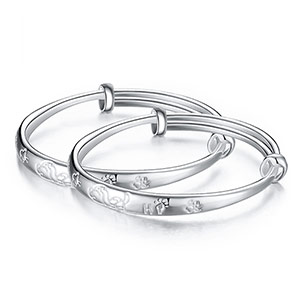 Baby Dragon and Phoenix Silver Bracelet