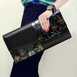 Rose Luxury Leather Clutch