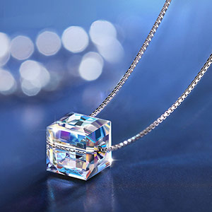 Northern Lights Aurora Cube Pendant