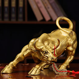 Pure copper Wall Street Bull ornaments