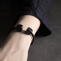 Ebony open bracelet