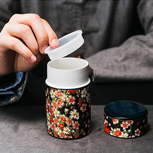 Japanese style imitation enamel tea can