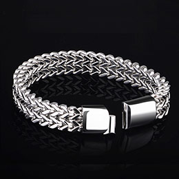 S990 sterling silver wide men's bracelet