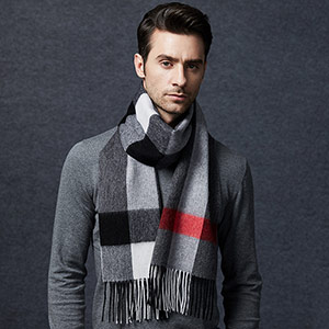 Men's Plaid Cashmere Scarf
