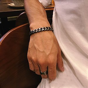 Men's punk style titanium steel bracelet