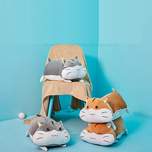 Cute hamster quilt pillow