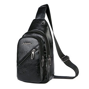 Men's casual leather chest bag