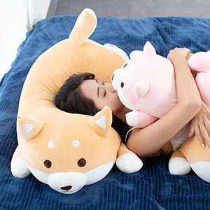 Long plush Shiba Inu pillow