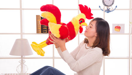 Send the Year of the Rooster mascot gift to wish him good luck
