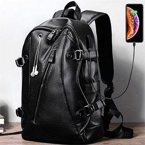 Trendy black men's backpack