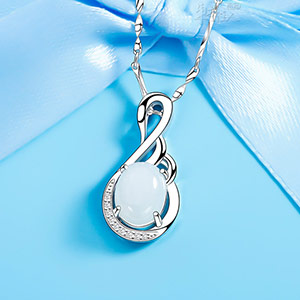 Hetian Jade Swan Necklace