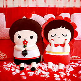 Wedding newlyweds bed doll