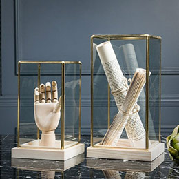 European style geometric glass cover ornaments