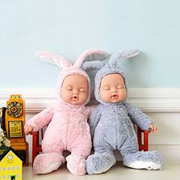 Bieber Rabbit comforts baby