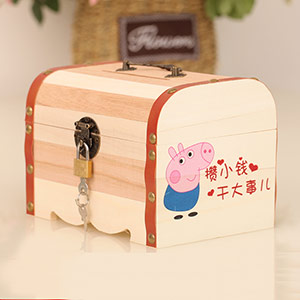 Extra large wooden piggy bank