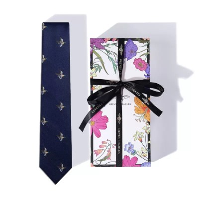 GIEVES CHARLES Silk Embroidered Men's Tie