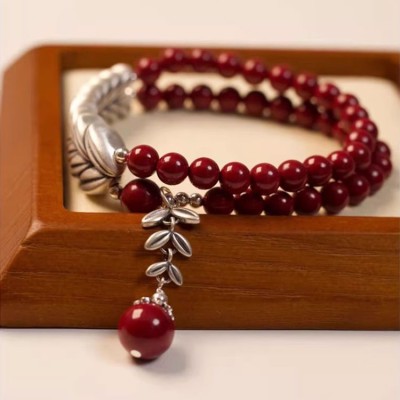 Natural cinnabar birth year bracelet