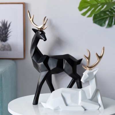 Nordic style geometric elk ornaments
