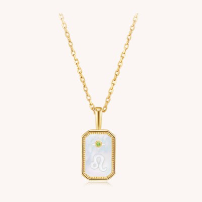 Signet embossed constellation necklace