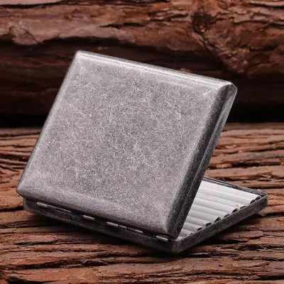 Men's portable antique silver cigarette case