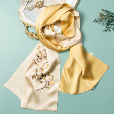 Chinese style Suzhou embroidery silk scarf