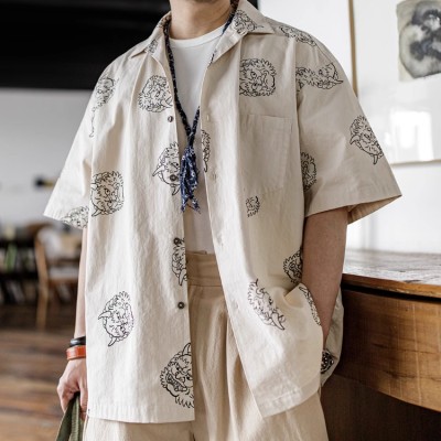 Jianyu Thunder God Men's Printed Shirt