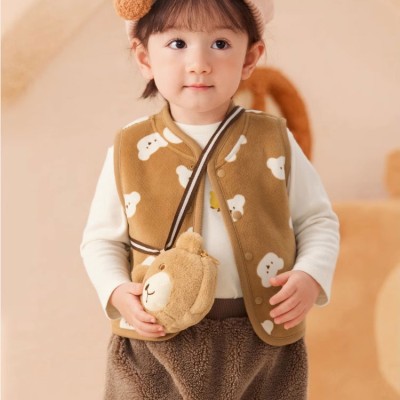 Baby velvet reversible vest