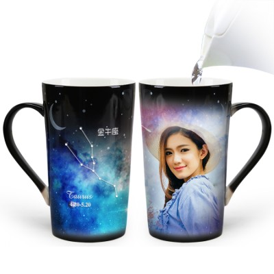 Creative starry sky photo color changing cup