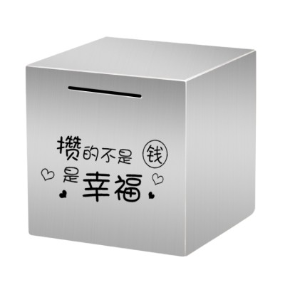 Stainless steel piggy bank with no inflow