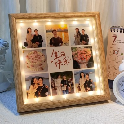 Happy Birthday Mom Night Light Photo Frame