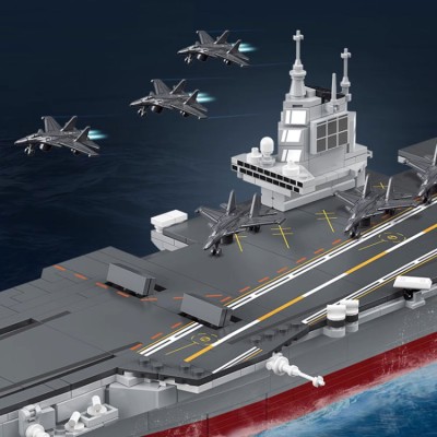 Fujian aircraft carrier building block model