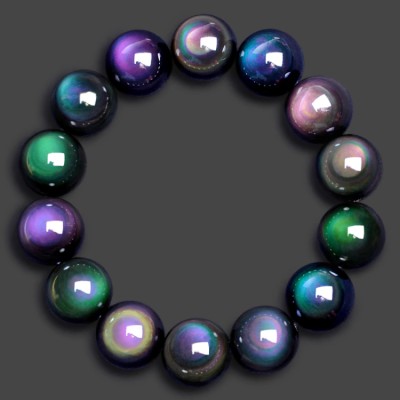 Natural Rainbow Eye Obsidian Bracelet