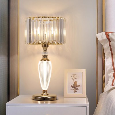 European style bedside crystal table lamp