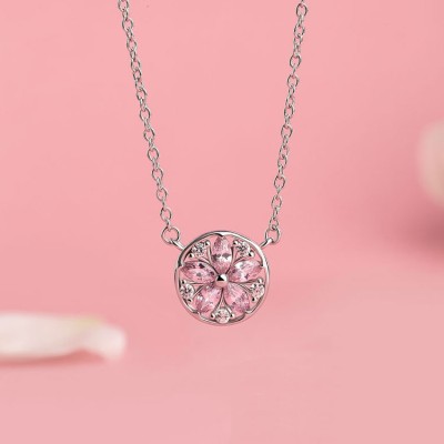 Rose Quartz Cherry Blossom Necklace