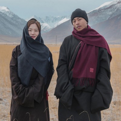Tibetan auspicious pattern yak wool scarf