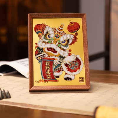 Pittura della decorazione del desktop del leone fortunato