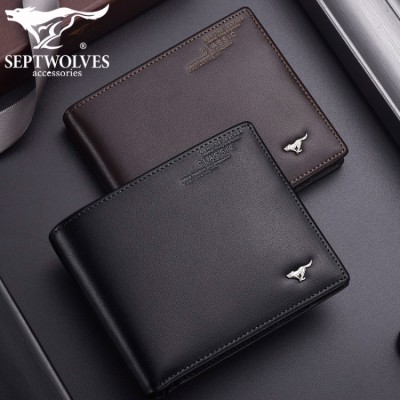 Septwolves men's engraved wallet