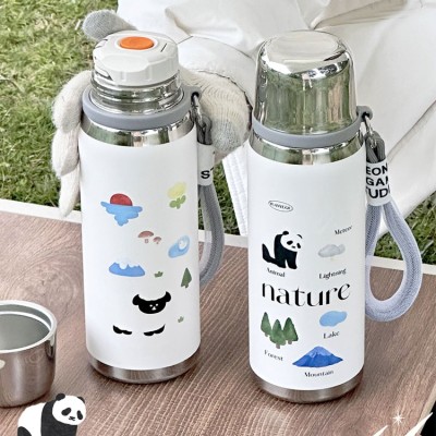 Stainless steel panda thermos cup