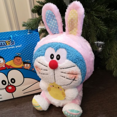 Doraemon Plush Doll in Rabbit Costume