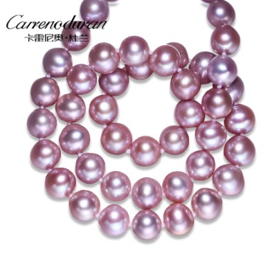 Purple natural pearl necklace