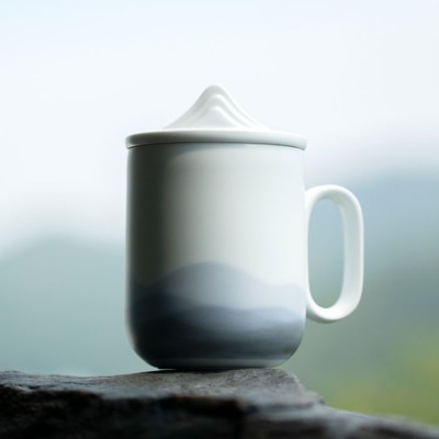 Distant Mountains Underglaze Painted Mug