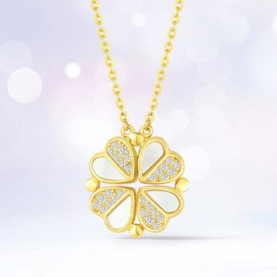 Zhou Dasheng four-leaf clover shell necklace
