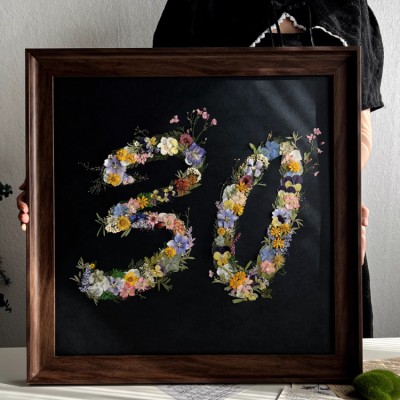 Birthday digital dried flower photo frame customization