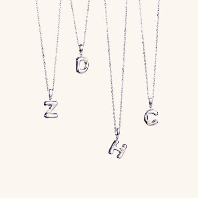 ARSIS sterling silver letter pendant