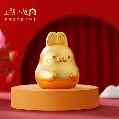 Brass Lucky Rabbit Paperweight Ornament