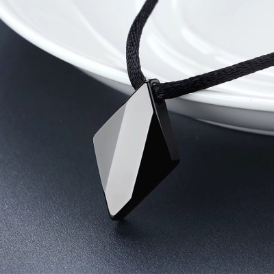 Men's Tungsten Black Rope Pendant