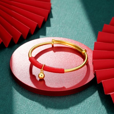 Chaohongji baby red string gold bracelet
