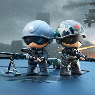 Soldier figure car center console ornaments