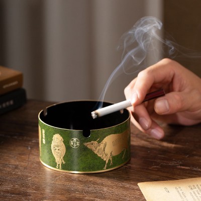 Five Oxen Accumulate Blessing Pure Copper Ashtray
